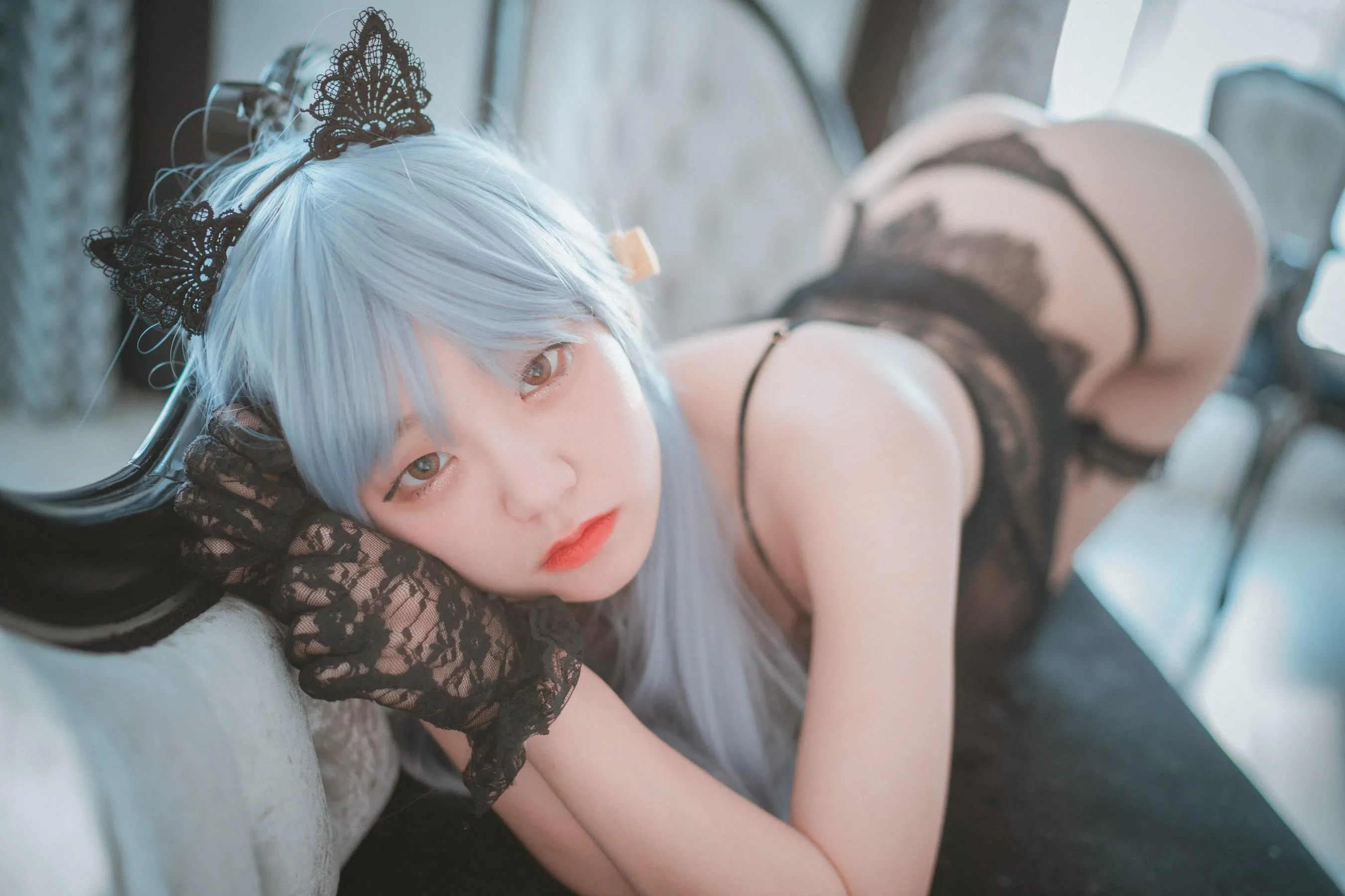 Jenny 정제니 – NO.35 [DJAWA] Schwarz und Weiß Katzenmädchen [66P]插图8